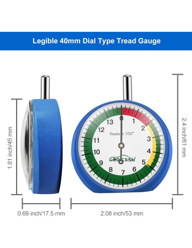 GODESON Medidor de Profundidad de Banda de Rodadura 88703