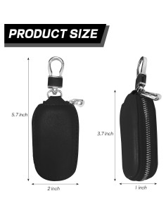 Funda para Llave de Auto Wogomz Cuero Genuino Negro 2