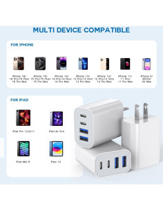 Cargador Rápido USB-C 35W Apple iPhone 16 Pro Paquete de 3 2