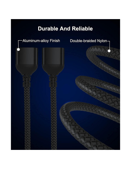 Divisor USB-A 4 Puertos Elebase 0.3M Negro Adaptador