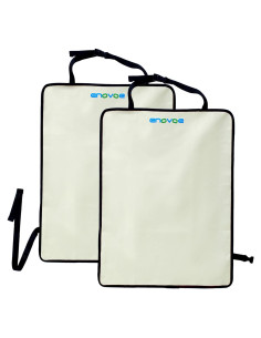 Kick Mats Enovoe Set de 2 - Protectores de Asiento Beige 60x45cm