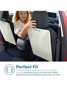 Kick Mats Enovoe Set de 2 - Protectores de Asiento Beige 60x45cm 2