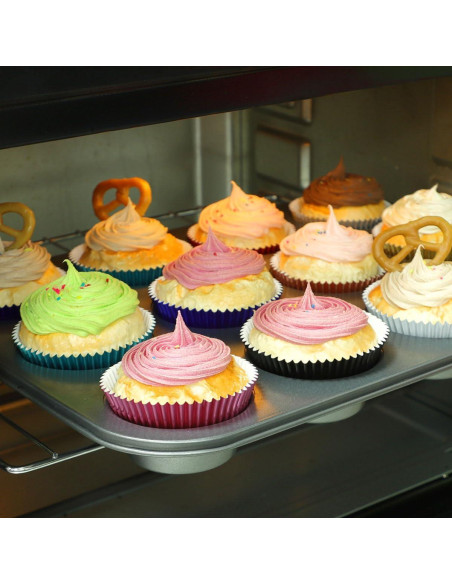 Forros de Cupcake GiFBERA 100 Unidades Metálicos Aqua