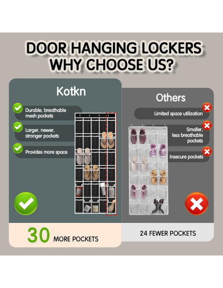 Organizador de Zapatos Colgante Kotkn 30 Bolsillos Negro Organizador de Zapatos Colgante Kotkn 30 Bolsillos Negro