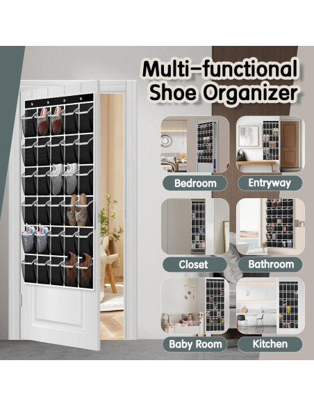 Organizador de Zapatos Colgante Kotkn 30 Bolsillos Negro Organizador de Zapatos Colgante Kotkn 30 Bolsillos Negro