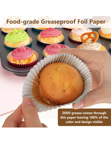 Forros de Cupcake GiFBERA 100 Unidades Metálicos Aqua