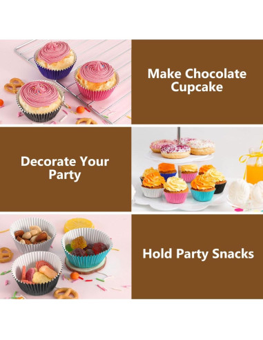 Forros de Cupcake GiFBERA 100 Unidades Metálicos Aqua