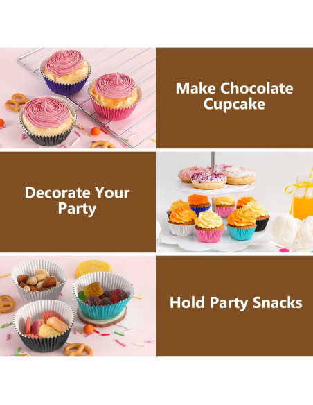 Forros de Cupcake GiFBERA 100 Unidades Metálicos Aqua