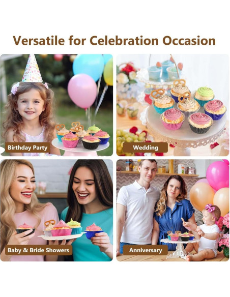 Forros de Cupcake GiFBERA 100 Unidades Metálicos Aqua