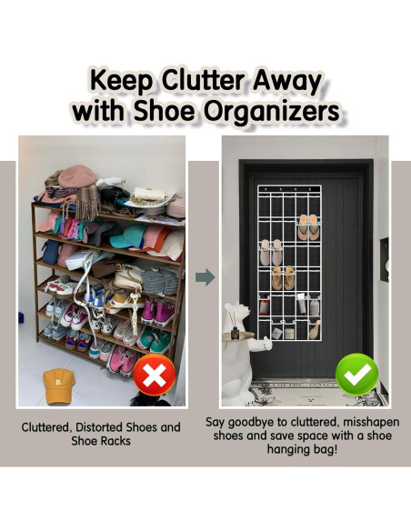 Organizador de Zapatos Colgante Kotkn 30 Bolsillos Negro Organizador de Zapatos Colgante Kotkn 30 Bolsillos Negro