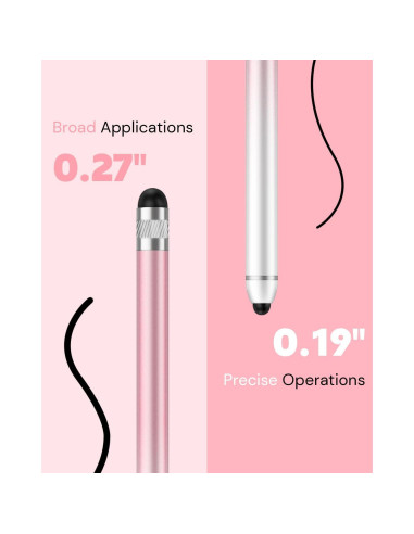 Bolígrafo Stylus AmberVec Doble Punta Universal 2 Pzs Rosa/Púrpura