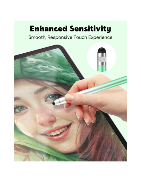 Bolígrafo Stylus AmberVec Doble Punta Universal 2 Pzs Rosa/Púrpura