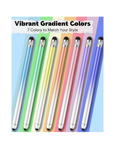 Bolígrafo Stylus AmberVec Doble Punta Universal 2 Pzs Rosa/Púrpura