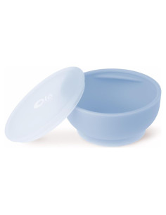Tazón de Succión Olababy 227g con Tapa - Silicona Arándano