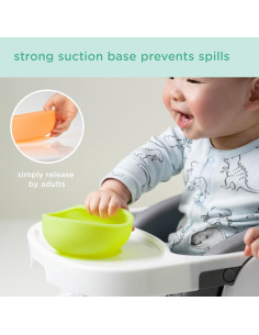 Tazón de Succión Olababy 227g con Tapa - Silicona Arándano 2