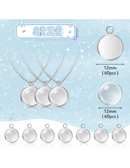 Kit de 120 Piezas de Bases de Pendientes Hicarer 12 mm