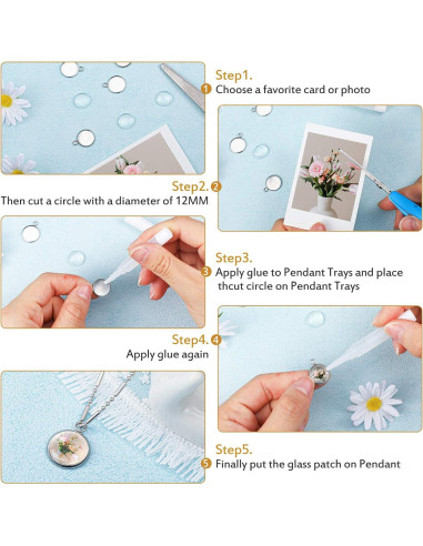 Kit de 120 Piezas de Bases de Pendientes Hicarer 12 mm