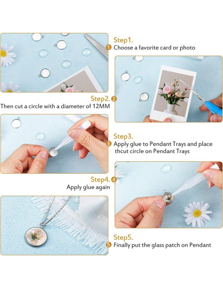 Kit de 120 Piezas de Bases de Pendientes Hicarer 12 mm