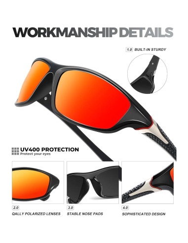 Gafas de sol polarizadas QALLY UV400 para hombres - 3 colores