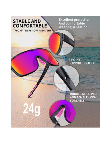 Gafas de sol deportivas polarizadas Rosemal UV400 para ciclismo
