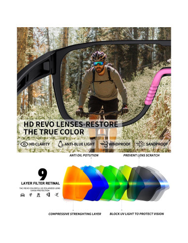 Gafas de sol deportivas polarizadas Rosemal UV400 para ciclismo