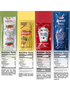 Paquete de Condimentos Shop Square - 200 Bolsitas Ketchup, Mostaza, Mayonesa y Relish 2