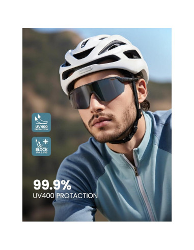 Gafas de sol deportivas Lamicall Bcpe02-bk UV400 para ciclismo
