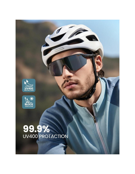 Gafas de sol deportivas Lamicall Bcpe02-bk UV400 para ciclismo