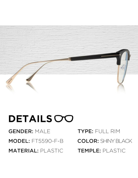 Gafas de Sol Tom Ford FT5590-F-B Cuadradas con Kit eSHADES Gafas de Sol Tom Ford FT5590-F-B Cuadradas con Kit eSHADES