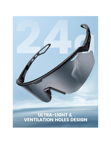 Gafas de sol deportivas Lamicall Bcpe02-bk UV400 para ciclismo