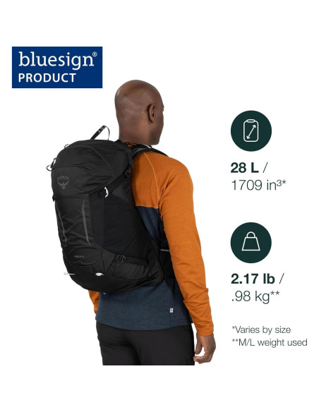 Mochila de senderismo Osprey Hikelite 28L Unisex Negra