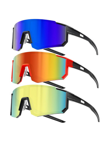 Gafas de Ciclismo Paulburry HD UV400 - Paquete de 3 Unidades