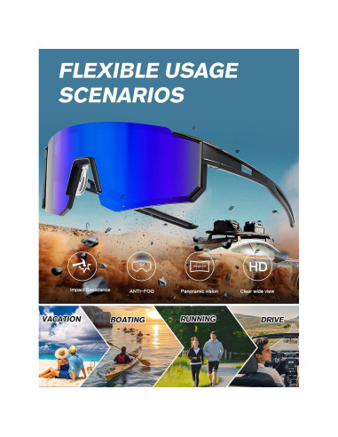 Gafas de Ciclismo Paulburry HD UV400 - Paquete de 3 Unidades