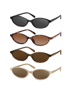 Gafas de sol retro ovaladas YMRFW para mujeres UV 4 colores