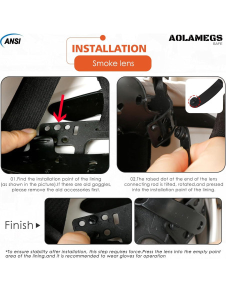 Gafas de Seguridad Aolamegs Safe ANSI Z87 con Lente Claro y Tinte