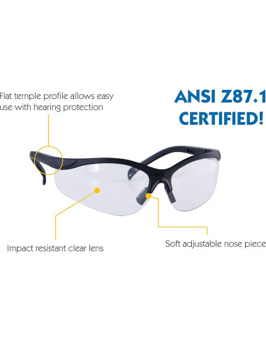 Gafas Caldwell Pro Ajustables con Lentes Claros para Tiro y Caza