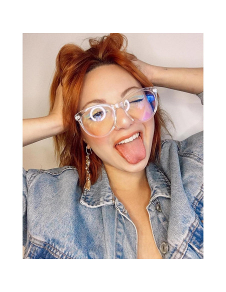 Gafas de luz azul TIJN sobredimensionadas unisex, anti-fatiga ocular