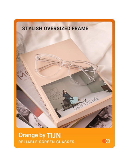 Gafas de luz azul TIJN sobredimensionadas unisex, anti-fatiga ocular