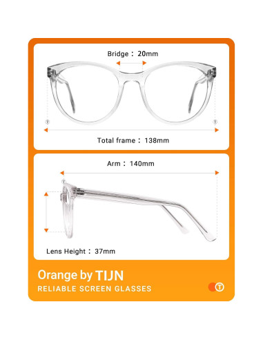Gafas de luz azul TIJN sobredimensionadas unisex, anti-fatiga ocular