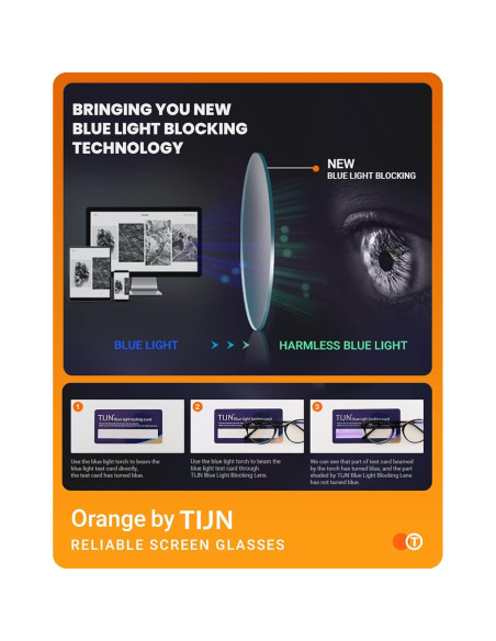 Gafas de luz azul TIJN sobredimensionadas unisex, anti-fatiga ocular