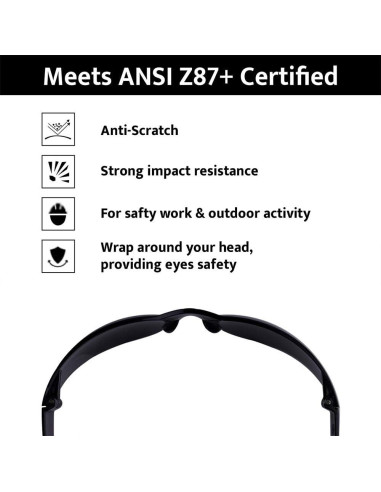 Gafas de Seguridad ROAR Humo 12 Pares Lente Resistente