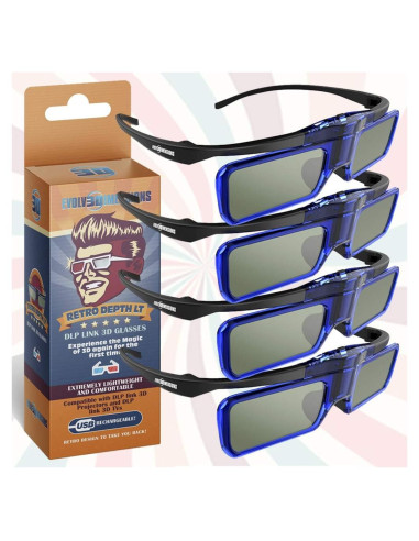 Gafas 3D DLP Link Evolved Dimensions LT Recargables 4 Pzas