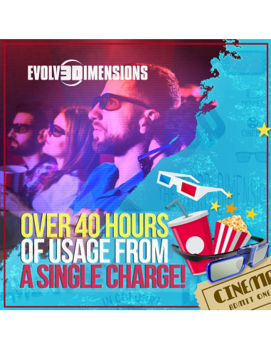 Gafas 3D DLP Link Evolved Dimensions LT Recargables 4 Pzas