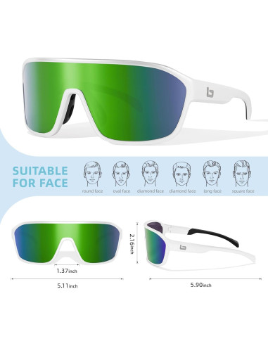 Gafas de sol polarizadas B.N.U.S unisex UV400 TR90 nano recubiertas