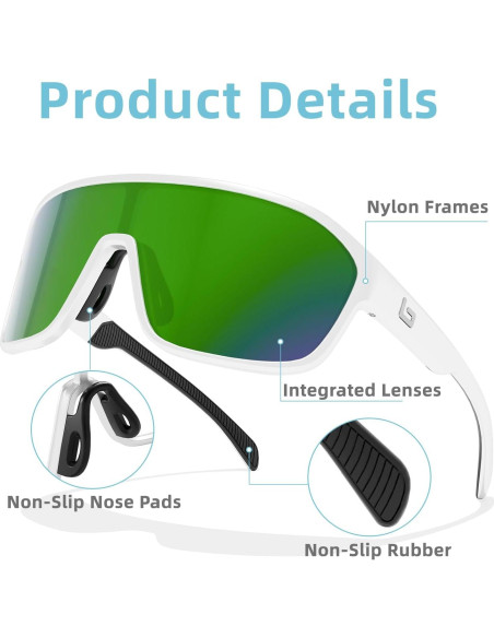 Gafas de sol polarizadas B.N.U.S unisex UV400 TR90 nano recubiertas