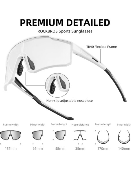 Gafas de Ciclismo Fotochromáticas ROCKBROS UV400 para Adultos
