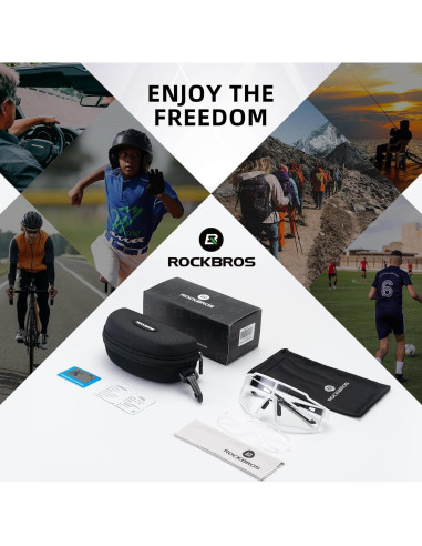 Gafas de Ciclismo Fotochromáticas ROCKBROS UV400 para Adultos