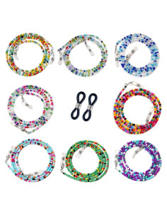 Cadenas de Gafas Coloridas YCCHN - 8 Piezas, 75 cm, Hechas a Mano