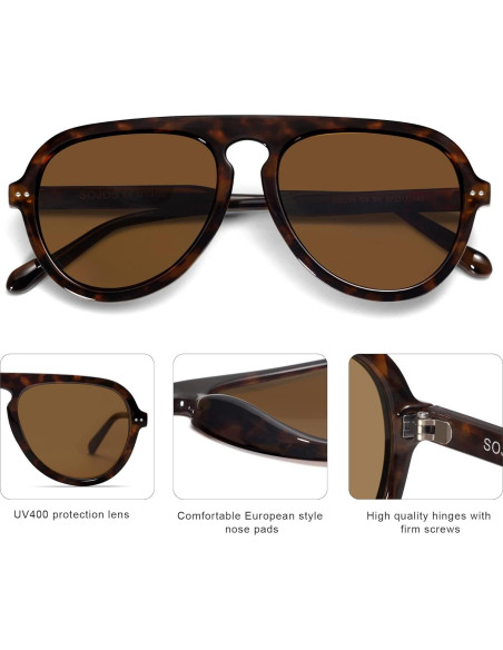 Gafas de Sol Aviador SOJOS SJ2255 con Lentes UV400