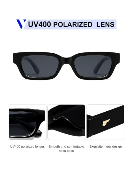 Gafas de sol polarizadas VANLINKER VL9846 ojo de gato negras